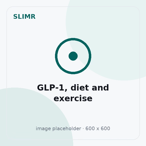 Illustration for the Slimr guide to combining GLP-1 medication, a healthy diet and exercise